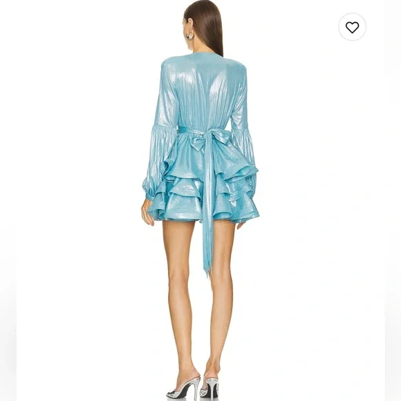 Bronx and Banco Bedouin Metallic Blue Mini Dress - Picture 4 of 6